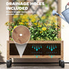Raised Garden Bed with Metal Trellis, Elevated Planter Box with Wheels and Drainage Holes, 20.5