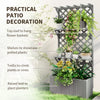 Raised Garden Bed, Wooden Planter with Trellis, Hanging Roof, Plant Shelf, Drainage Holes and Bed Liner, Grey