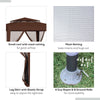 10' x 10' Outdoor Canopy Tent Party Tent with Mesh Netting and Double Tier Roof for Backyard, Garden, Patio, Brown