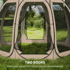 11' x 11.5' Screen Tent, Pop Up Camping Gazebo with Portable Carry Bag and 2 Doors, Beige