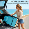 Set of 2 Beach Chair 5-Position Adjustable Folding Camping Chair with Headrest Armrests Light Blue