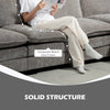 Sofa Couch with Chaise Lounge, Chenille L-shaped Couch with Double-layer Seat Cushion for Living Room, Grey