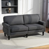 Stylish Midback Double Sofa with Sponge Padding, 2 Seater Sofa Couch, with Rubber Wood Leg
