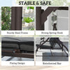 Convertible Patio Swing Bed with Canopy and Cushions, 3 Seater Porch Swing for Outdoor, Backyard, Garden, Dark Grey