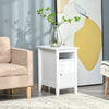Wooden3-Tier Modern Nightstand with Pullout Shelf, Adjustable Open Shelf, and Door Cabinet, White