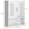 Modern Wall Mount Bathroom Cabinet, Storage Organizer with 2 Door Cabinet and Shelf, Black