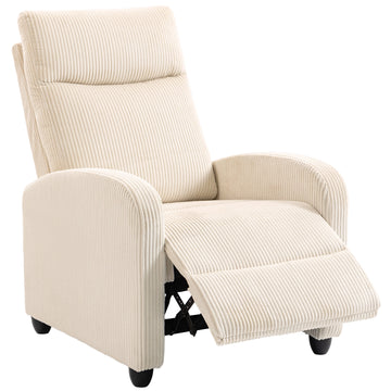 Fabric Recliner Sofa Manual Recliner, Home Theater Seating Single Reclining Sofa Chair with Padded Seat for Living Room
