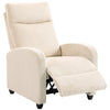 Fabric Recliner Sofa Manual Recliner, Home Theater Seating Single Reclining Sofa Chair with Padded Seat for Living Room, Beige