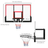 Soozier Wall Mounted Basketball Hoop with 43'' x 30'' Shatter Proof Backboard, for Indoor and Outdoor, Black