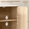 Bathroom Wall Cabinet, Wall-Mounted Medicine Cabinet with Adjustable Shelf, Open Shelf and Marble Effect Top, Oak