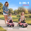 Qaba Land Rover Discovery Licensed 2-in-1 Ride On Push Car with Removable Parent Handle, Under-Seat Storage, Pink