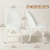 Dining Chairs Velvet Fabric Upholstered Kitchen Chairs Metal Legs Set of 2, Dining Room, Home, White