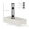 55 lbs Half Granite Parasol Base, Outdoor Umbrella Stand Weight for 1.3