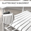 3 Pieces Outdoor Rocking Chair Set, Wooden Patio Rocking Chair Set with Folding Table, High Back and Armrests, White