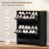 Shoe Storage Cabinet with 2 Flip Drawers and Adjustable Shelves for 8–12 Pairs of Shoes, Black