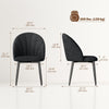 Modern Dining Chairs Set of 4, Upholstered Dining Room Chairs with Metal Legs, Shell Backrest, Padded Seat, Black