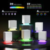 Modern LED Nightstand Bedside Table with Adjustable Colour Lighting & 3 Drawers, APP Control, Glossy White
