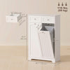 Laundry Cabinet with 2 Removable Laundry Bags, Tilt-Out Laundry Hamper with 2 Drawers, White