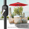 Patio Sun Umbrella, Outdoor Parasol with 6 Ribs, Wine Red
