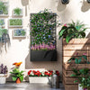 Metal Raised Garden Bed with Privacy Panel, Freestanding or Wall Mounted Outdoor Planter Box for Garden, Patio