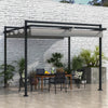 10' x 10' Retractable Pergola, Garden Gazebo Shade Shelter, for Grill, Patio, Deck, Dark Grey