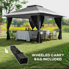 11.7' x 11.7' Pop Up Canopy Tent with Netting, UPF50+ Instant Sun Shelter with Wheeled Carry Bag and Sand Bags