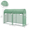 Outdoor Garden Greenhouse, Steel Greenhouse tent with 2 Doors and 4 Windows for Backyard, Patio, 9.8'x3.3'x6.6', Green