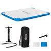 8' x 6' Water Floating Dock, Rafting Inflatable Island with Air Pump and Backpack for Pool, Beach, Ocean, Blue