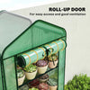 Mini Greenhouse with Screen Roof, Portable Small Greenhouse with Roll-Up Zipper Door, 27.6