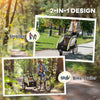 2 Seat Bike Trailer for Kids 2-in-1 Double Baby Stroller with Handbrake, Rubber Wheels, 5 Point Harness, Waterproof Cover, Storage Bag, Reflectors, Yellow