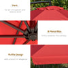 11FT Cantilever Patio Umbrella with Offset Hanging, Easy Tilt Adjustment & Cross Base for Backyard, Poolside, Red