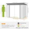 9' x 4' Galvanized Steel Garden Storage Shed with Lockable Doors, Gloves and 2 Air Vents for Backyard, Patio, Lawn