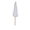 10' x 8' Bamboo Wooden Round Market Patio Sun Umbrella, Garden Parasol, Outdoor Sunshade Canopy, White