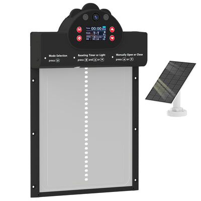 2K HD AI Camera Automatic Chicken Coop Door with APP, WiFi Solar Powered with 5200 mAh Large Battery, Alarm Driver