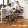 Cosmetic Stool 360° Rotate Height Adjustable Salon Massage Spa Chair Hydraulic Rolling Faux Leather Saddle Stool, Brown