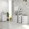 Bathroom Cabinet, Bathroom Storage Cabinet with 2 Drawers, Adjustable Shelf for Living Room, Entryway, White