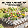 4' x 4' x 1' Galvanized Raised Garden Bed, Outdoor Metal Planter Box with Open Bottom, Square Raised Garden Box for Vegetables, Flowers, Herbs, Silver