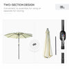 10' x 8' Round Market Umbrella, Patio Umbrella, Outdoor Parasol with Crank Handle, Tilt for Garden, Bench, Lawn, Beige