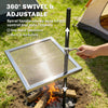 Swivel Campfire Grill, 360° Adjustable Heavy Duty Chrome-Plated Steel Campfire Cooking Grate, Silver