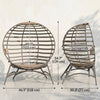 Egg Chair, Patio Lounge Chair, Foldable Basket Chair with Large Seat Cushion, Side Pocket