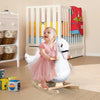 Qaba Soft Warm Kids Rocking Horse Child Plush Ride On Toy Swan Style Playtime with Lullaby Song White