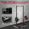 Soozier Power Cage Squat Rack, 1100 lb Capacity Power Rack with Pull-Up Bar, Adjustable Width, Adjustable J-Hooks, Safety Arms