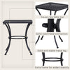 Square Outdoor Side Table, Metal Outdoor Patio Table, Garden Coffee Side Bistro Tables with Mesh Grid Top for Balcony, Porch, Backyard, 17.7