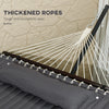 2 Person Hammock Quilted Double Hammock with Stand Pillow Spreader Bars for Outdoor Camping Beach, Dark Grey