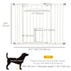 Auto-Close Pet Gate, Stair Gate with Cat Door, Double Locking for Doorways Hallways Stairs, Fits 29