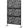 Metal Outdoor Privacy Screen, Freestanding Outdoor Divider with Stand, Decorative Privacy Panel, 78