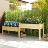 2 Tiers Wood Plant Raised Bed Flower Vegetable Herb Grow Box Stand Garden  Step Planter Stand Free Combination Natural