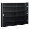 5-Tier Display Cabinet, Shot Glass Display Case, Glass Curio Cabinet with 2 Glass Doors and 4 Adjustable Shelves, Black