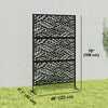 Metal Outdoor Privacy Screen, Freestanding Outdoor Divider with Stand, 78