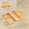 Bamboo Couch Arm Tray, Sofa Armrest Tray with Flexible Roll-up Design and Wide Compartment, Natural